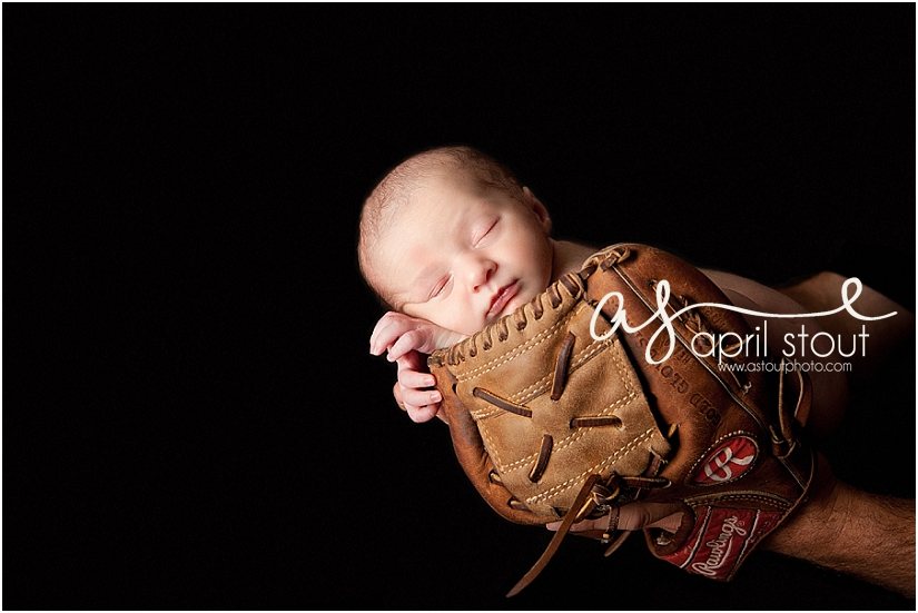 Baseball picture with newborn